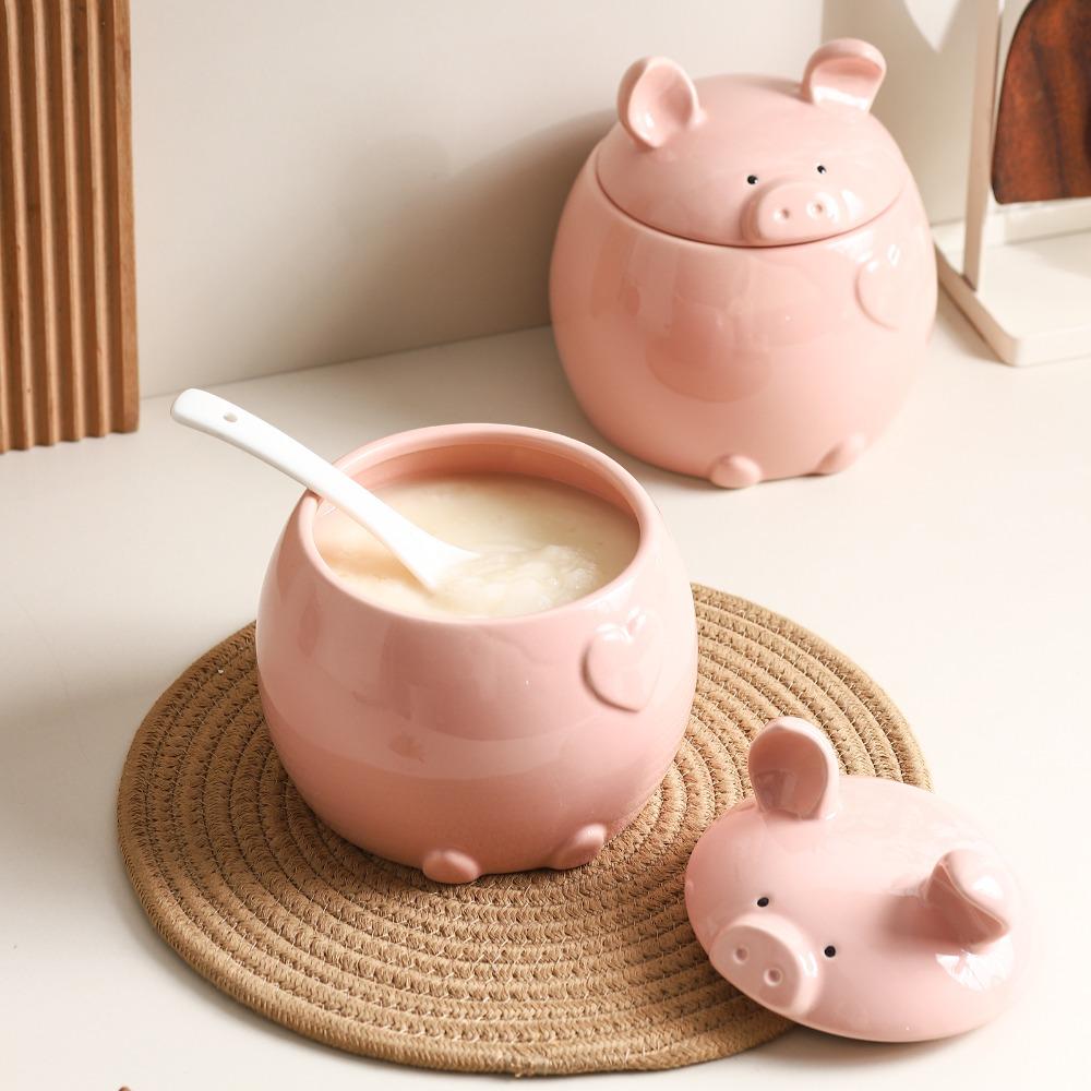 Ceramic Seasoning Jar Oiler Storage Jar Seasoning Tools Creative Cute Pig-shaped Ceramic Container Kitchen Seasoning Container