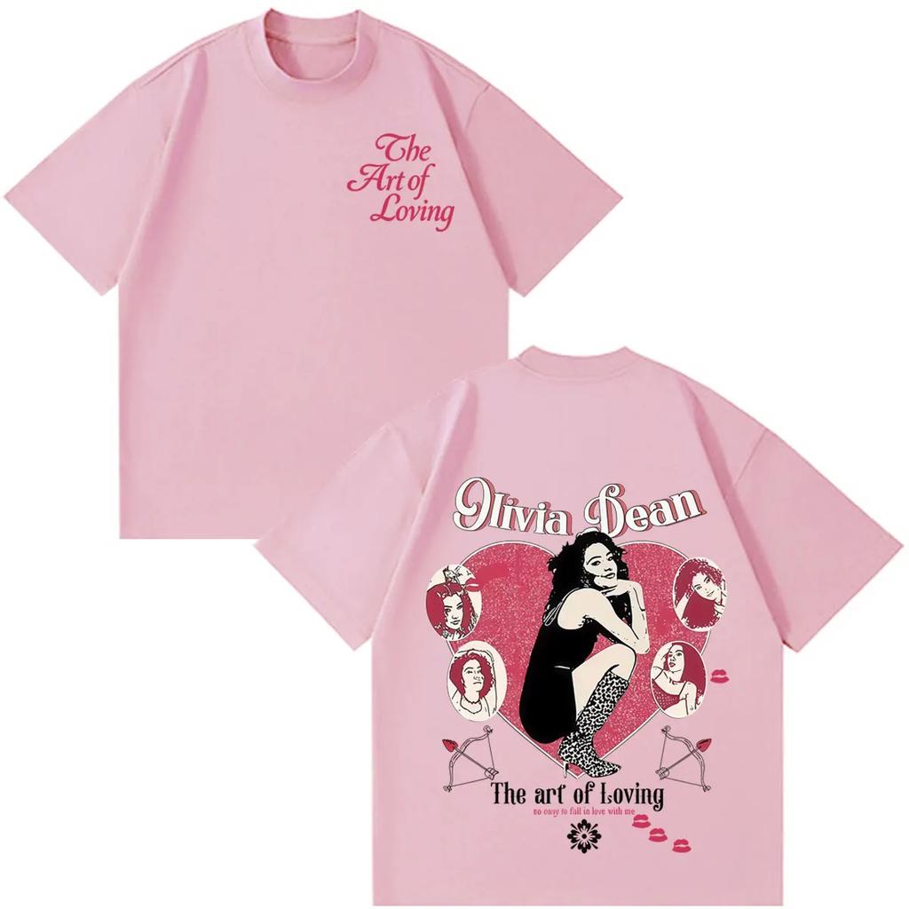 The Art of Loving Tour 2026 Olivia Dean Camiseta Estampada Unisex Ropa de Moda para Mujer Camisetas Camisetas de Algodón Casual de Manga Corta