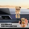 Cute Bow Leg-shaking Wooden Man Figurine Interior Wood Ornaments With 12 Magnetic Expressions Car Decoration Ornaments