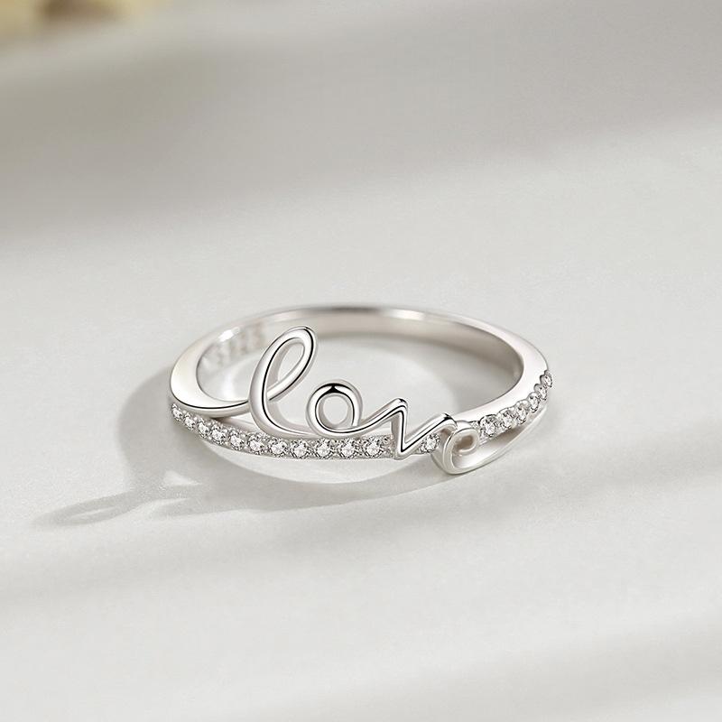 Ada Jewelry Joya Plata 925 Sterling Silver New Rhodium Plated Love Design Rings for Women