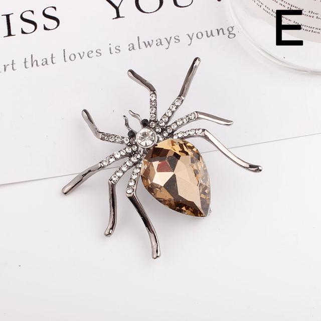 Fashion Spider Crystal Rhinestone Brooches Pin Insect Bijouterie Corsage Brooches For Women Wedding Party Gift Clothing Decor