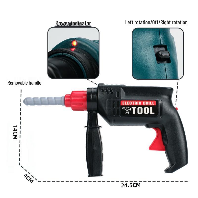 Children's Pretend Play Tool Set with Electric Drill & Screwdriver
