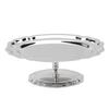 Footed Dessert Serving Tray 304 Stainless Steel Oval Footed Display Serving Plate for Ice Cream Salad Fruit