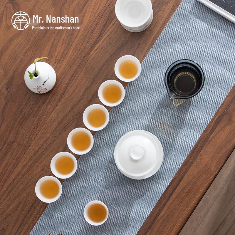 Nanshan Collection 10-Piece Ice Jade Ceramic Kung Fu Tea Set Gift Box