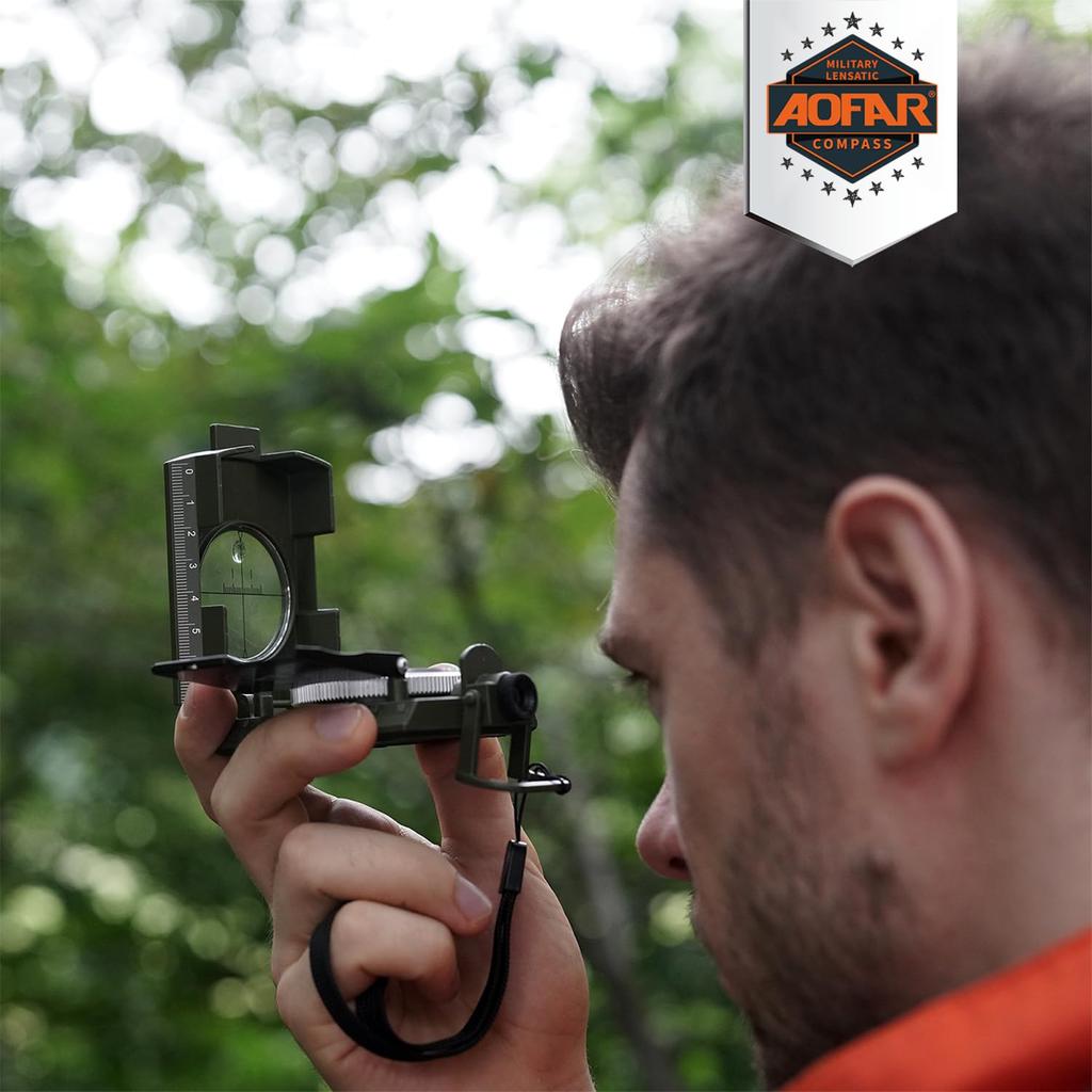 AOFAR AF-4074 Compass with Inclinometer, High-Precision Military-Grade Portable Compass, Ideal for Geological Activities, Boy Scouts, Mountaineering,