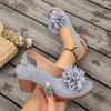 Plus-size High-heeled Women's Shoes with Open-toe Beach Flip-flops