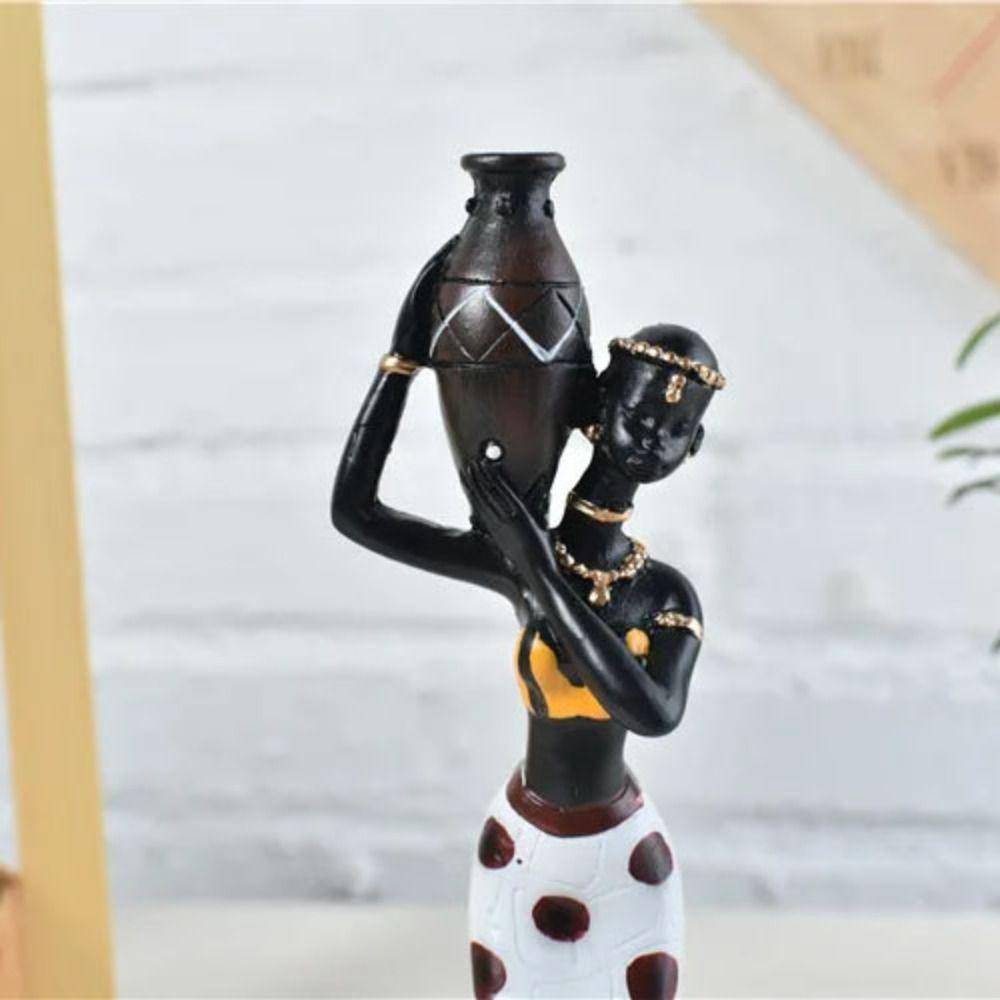 3pcs Figurines African Woman Sculpture Simulated Resin African Women Statue  Kids Birthday Gift