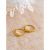 Yhpup Two Styles Same Series Minimalist Unique Stainless Steel Chic Textured Golden Ring 18K PVD Plated Japan Exquisite Jewelry