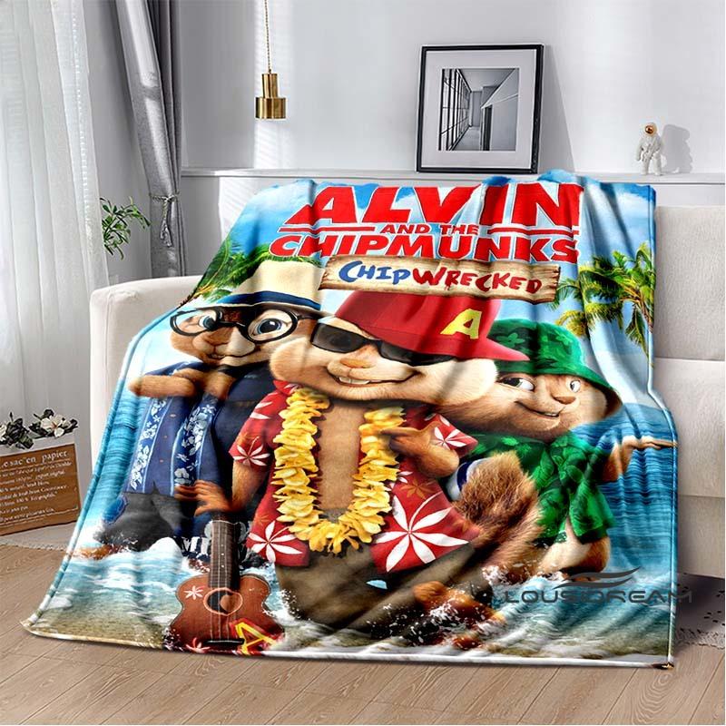 La manta de franela de la caricatura Alvin y las Ardillas es suave y cálida, adecuada para dormitorios, salas de estar, mesitas de noche, viajes