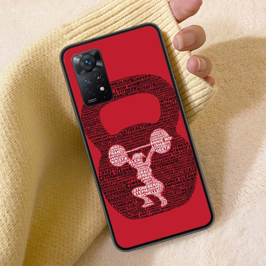 Fitness Equipment Enhances Muscles Phone Case For Redmi Note 13 14 15 Pro Plus 12 13C 12C 15C 9 10 10C 9T 9C 9A TPU Soft Cover C