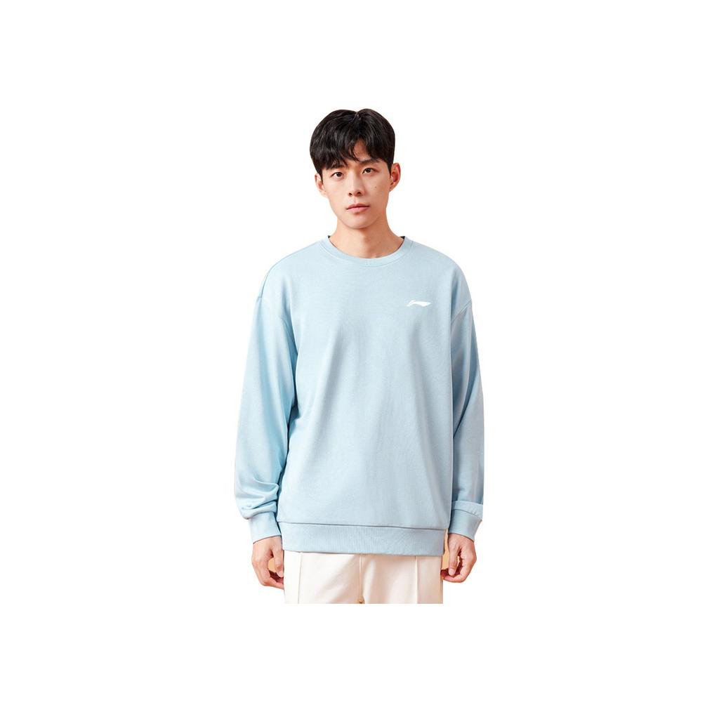 Li-Ning Plain Logo Crew Neck Pullover Comfortable Casual Sports Long Sleeve Sweatshirt Unisex sweatshirt AFDL41-1