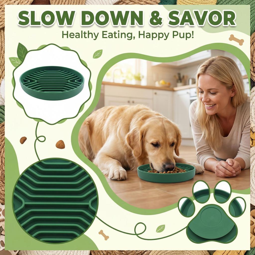 Pet Slow Eating Bowl Dog Silicone Food Bowl Dog Bowl  Dog Meal Basin