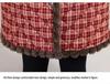 Women's Mid-Length Plaid Cotton Jacket - Maternity & Plus Velvet for Autumn/Winter Warmth, Over-the-Knee Style for Middle-Aged & Elderly