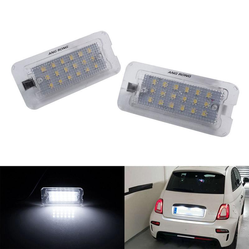 2x LED License Number Plate Light For 2007+ Fiat 500 500C 312 Abarth 595 500 695 Rear Lamp