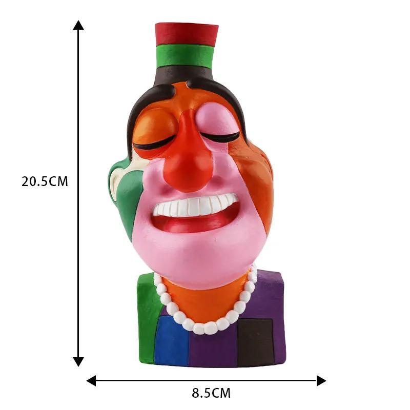 Abstract Human Figure Smiling Face Abstract Colored Resin Vase Flower Arrangement Accessories Flower Vase Home Decoration