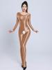 Sexy Women Candy Color Jumpsuit High Elastic Slip Satin Shiny Bodysuit Slimming Tight Open Crotch Leotard Shaper Wear