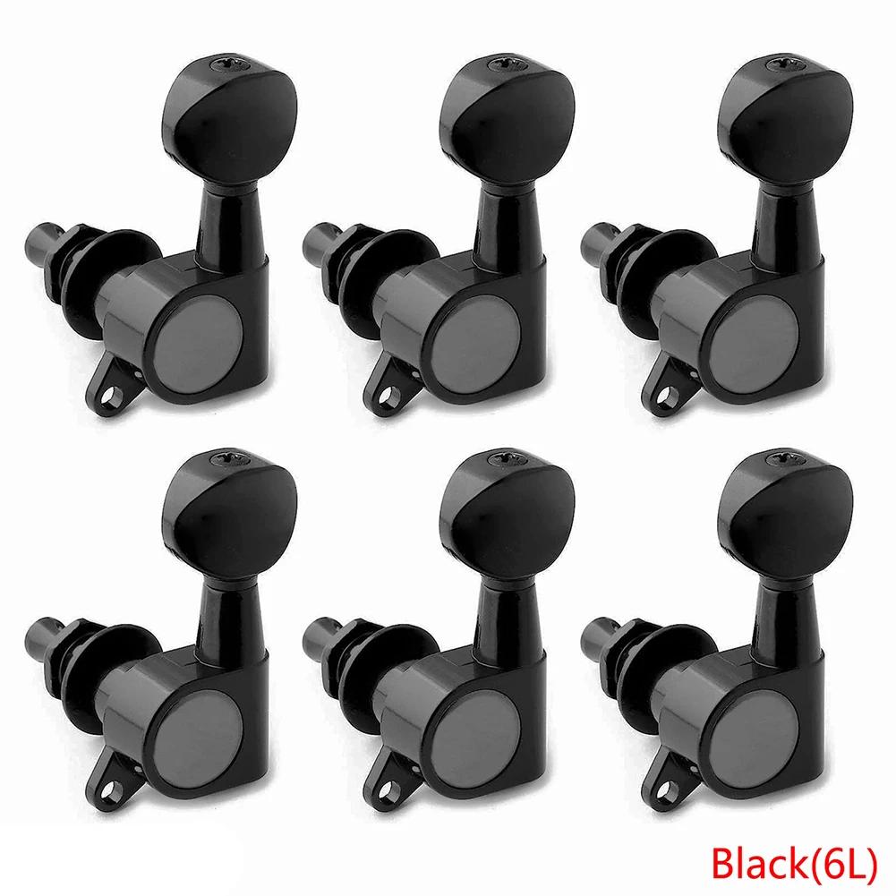 6pcs Guitar Tuning Pegs Tuner Machine Heads with Logo Tuning Peg Machine Head Black Guitar Accessories guitar tuning pegs