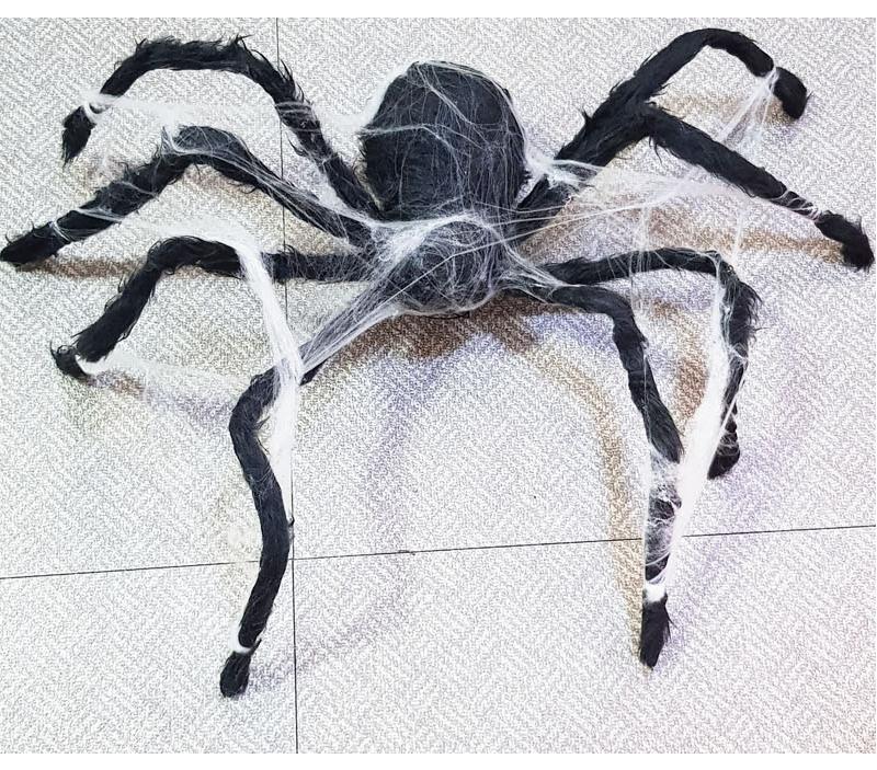 Halloween Animierte Schwebende Riesenspinne Geräuschaktivierte Bewegung Leuchtende Augen Animatronic