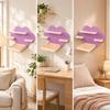 Fluffy-Shaped Wooden Display Rack Wood Finish Wall with