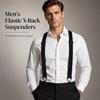 Adjustable Men's 3.8cm Wide X-Shaped Work Suspenders with 3 Clips