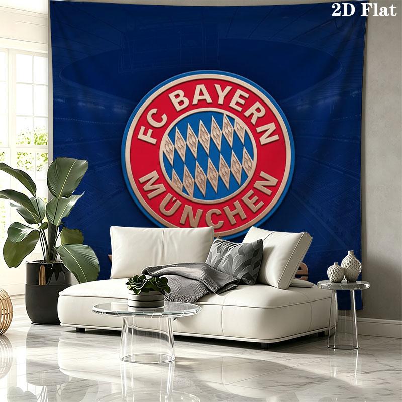 FC Bayern Munchen Custom Name Wall Tapestry Aesthetic Wall Hanging Printed Fabric Blanket Decorative Tapestries for Bedroom Living Room Home Decor