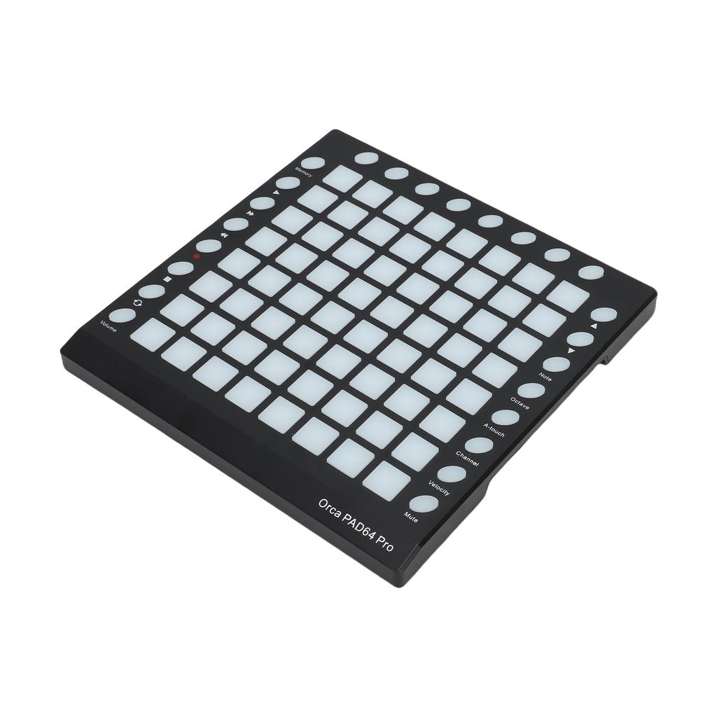 MIDI Controller Drum Pad 64 RGB Backlit Velocity Sensitive Pads 24 Buttons USB MIDI Input Output Portable MIDI Pad for