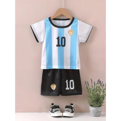 Kids Set Funny Printed Kids T-shirt and Shorts 2 Piece Set Summer Casual Outdoor Boys and Girls Outfit Kids Clothing