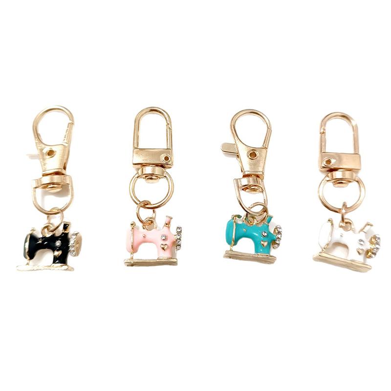 4Pcs Mini Sewing Machine Keychains – A Stitch Of Memory & Meaning, Vintage Miniature Enamel Metal Sewing Machine Keychain