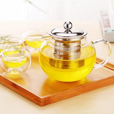 650ml 950ml 1300ml Hitzebeständige Glas-Teekanne Induktionsherd Hitzebeständige Glas-Teekanne mit 304 Edelstahl-Sieb
