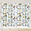 2 Pieces - Excavator Cartoon Printing Curtain - Polyester Material - Suitable For Bedroom Living Room Study Room Privacy Curtain