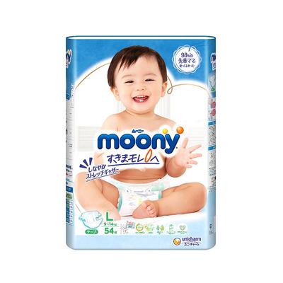 L Moony Air Fit Diapers 54 Pieces [Tape Size] (9~14kg)