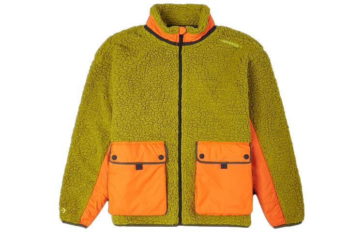 Converse Velvet Jackets Men s Moss Green Stand Collar Moderate 10021937-A03 S