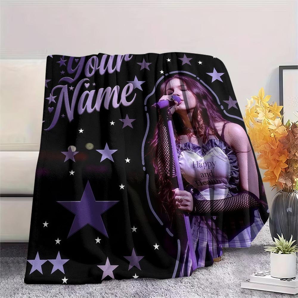1 pièce Couverture Flanelle Personnalisée Nom Olivia Isabel Rodrigo Motif Convient Toutes Saisons pour Décoration Intérieure Chaleur et Confort Cadeaux Cadeau de Fête -HE161