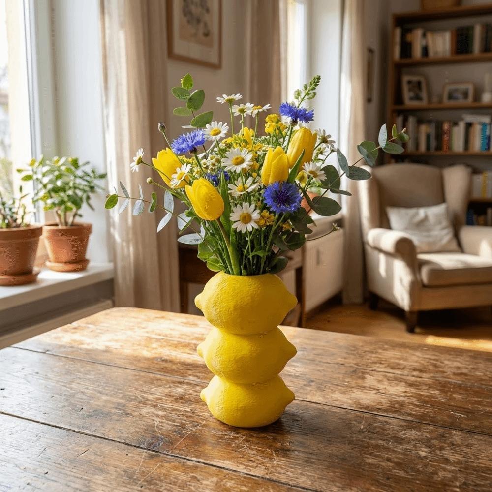 3D Printing Imitation Fruit Vase Nordic Style Fruit Model Vase Creative Lemon Vase Bedroom