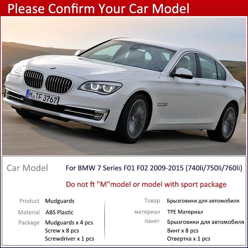 4 buc pentru BMW Seria 7 F01 F02 2009 ~ 2015 Apărătoare de noroi pentru mașină față spate Apărător de noroi Apărătoare de noroi Apărătoare de noroi 2010 2011 2012 2013 2014