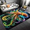Vibrant Colorful Glowing Octopus Carpet Yoga Living Room Room Decor Children's Crawling Mat Doormat Area Rug Games Mat