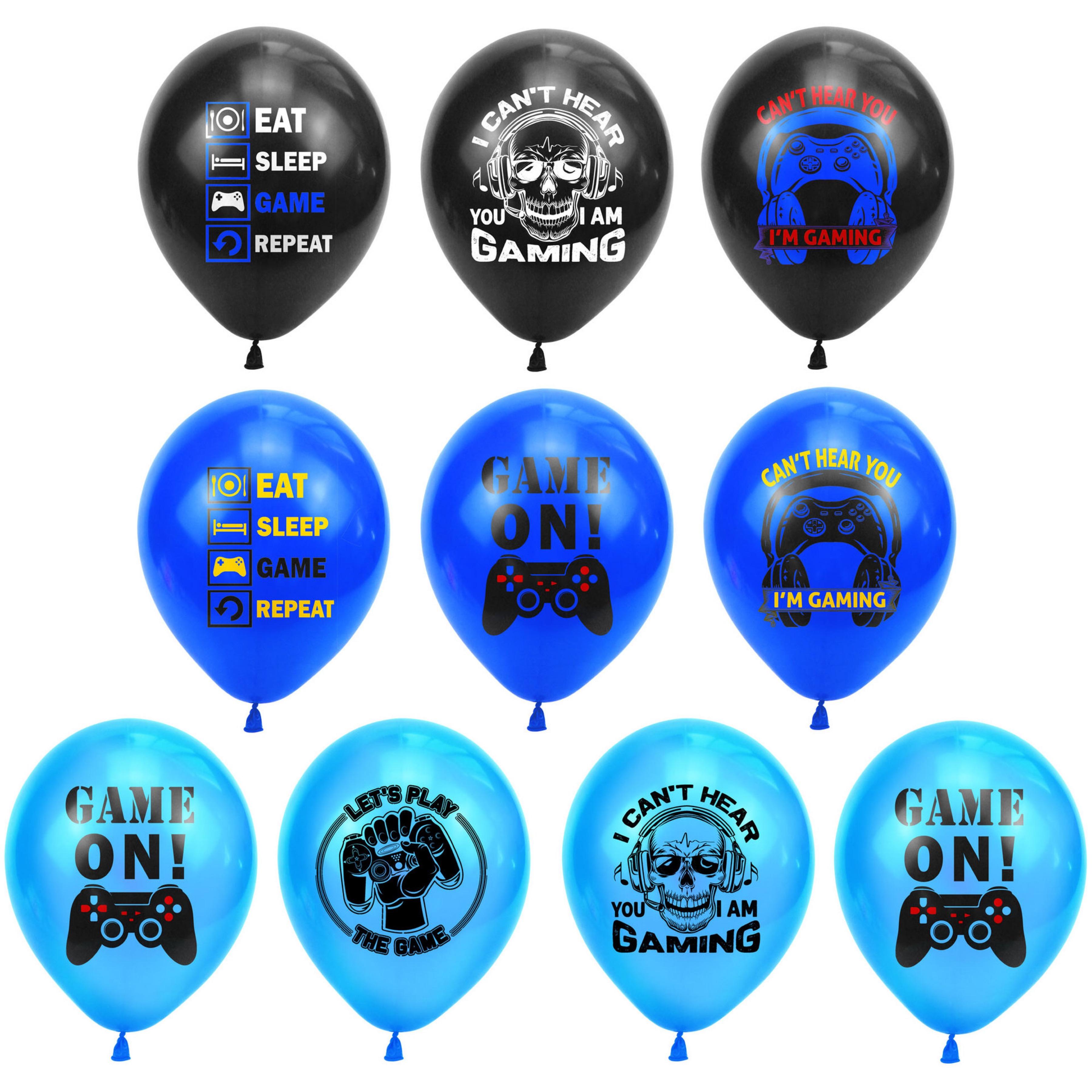 Black White Play Game Theme Balloons Video Game Controller Latex Ballon Happy Birthday Party Kid Boy Shower Gamer Level Up Balon 12INCH