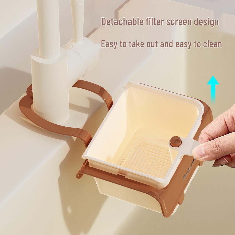 Wall-Mounted Kitchen Sink Dish Rack & Food Scraps Filter Basket