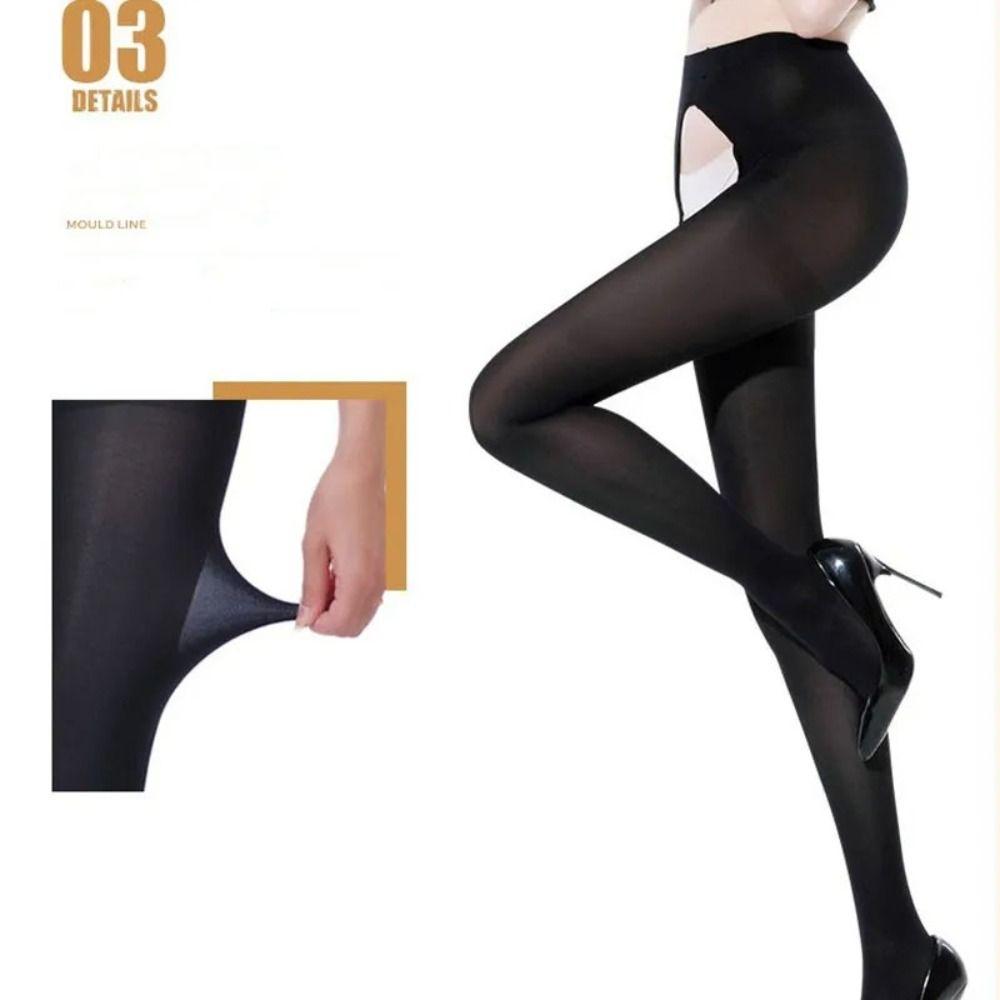 High Waist Women Leggings 120D Plus Size Leggings Winter Open Crotch Pantyhose  Women