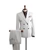 Men's High-End Double-Breasted Striped Slim-Fit Wedding & Business Suit Set