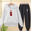 A Loose and Casual Sportswear Set of Hooded Sweatshirts and Trousers for Children, Suitable for Boys and Girls Aged 3 To 13