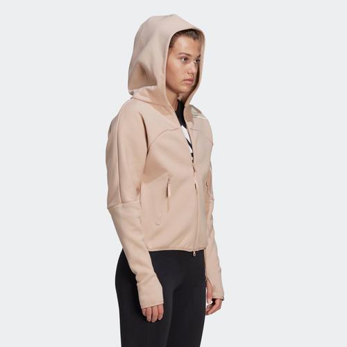 Adidas Sporty Long-sleeve Hooded Jacket for Women, Pink