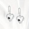 Huitan Chic Heart Footprint Pendant Earrings for Women Trendy  Color Jewelry for Teen Girls Cute Lady Graceful Accessories