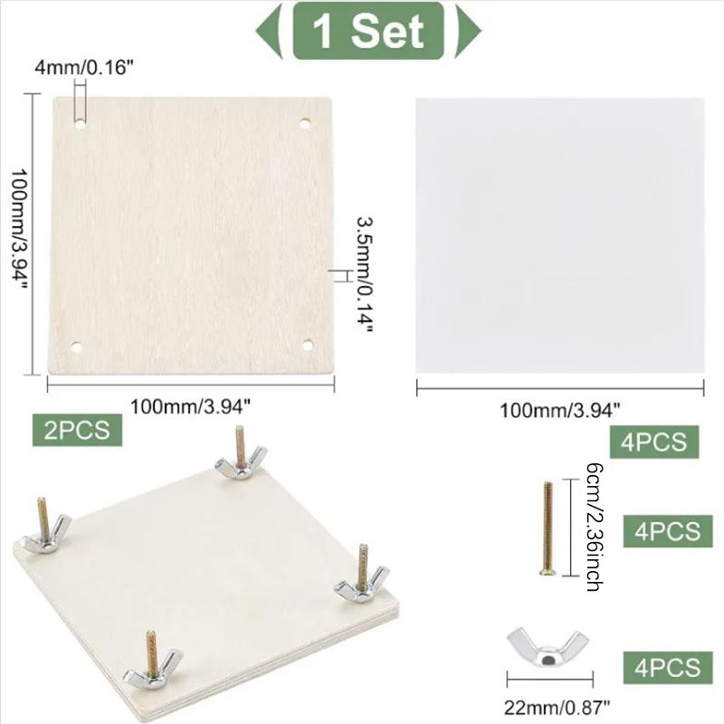 Wood Flower Press Kit 4X4 Inch Plant & Leaf Preservation Set For Making Specimen Dry Fower Press Kit Diy Craft Educational