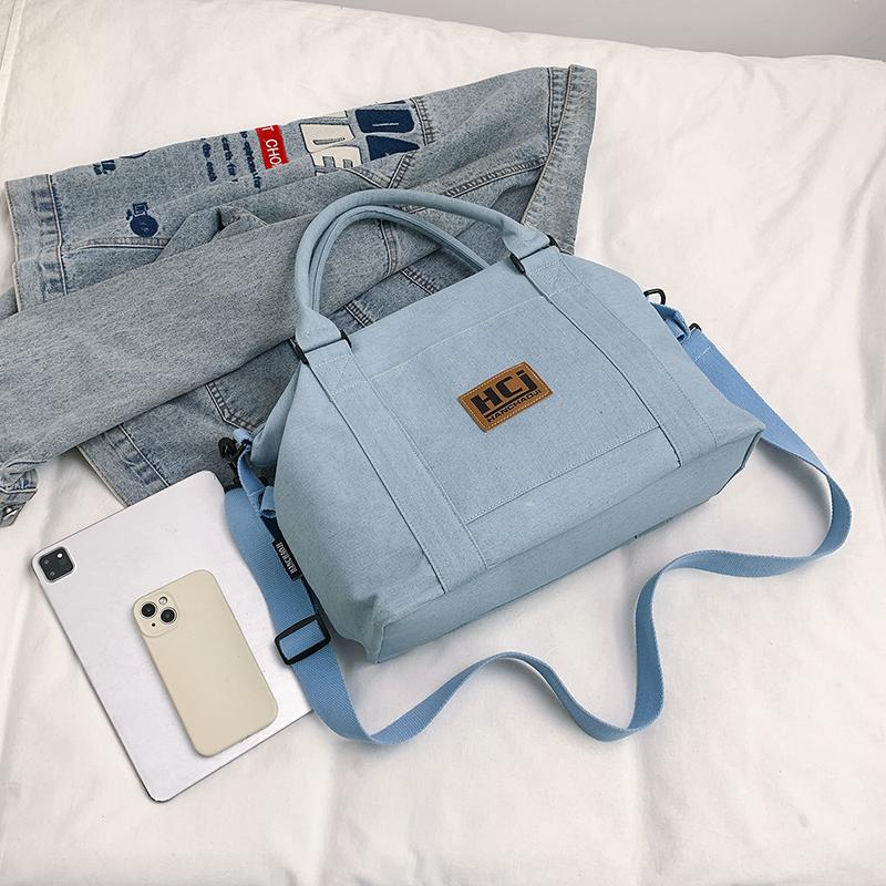 Torba Podróżna na Krótkie Dystanse Damska Torba Jeansowa o Dużej Pojemności na Ramię/Przez Ramię Torba Bagażowa
