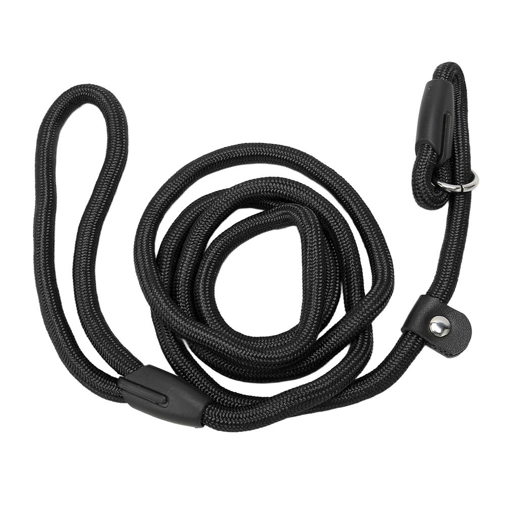 Hundkoppelslinga Supermjuk Flätad Nylon Kraftig Hundrepkoppel för Hundar Valp Utomhus Svart