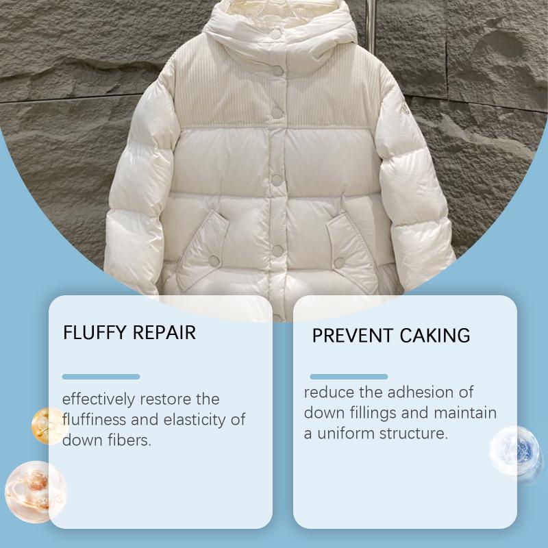 Down Fluffing Softener Prevents Clumping Shrinkage For Jacket Washing Protects Down Insulation During Laundry