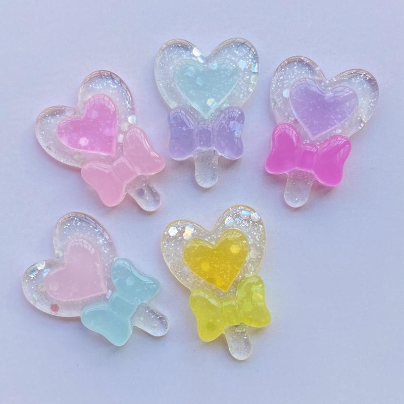 

10Pcs Cute New Mixed Shiny lollipop Flatback Cabochon Scrapbook Kawaii DIY Embellishments Accessories F97