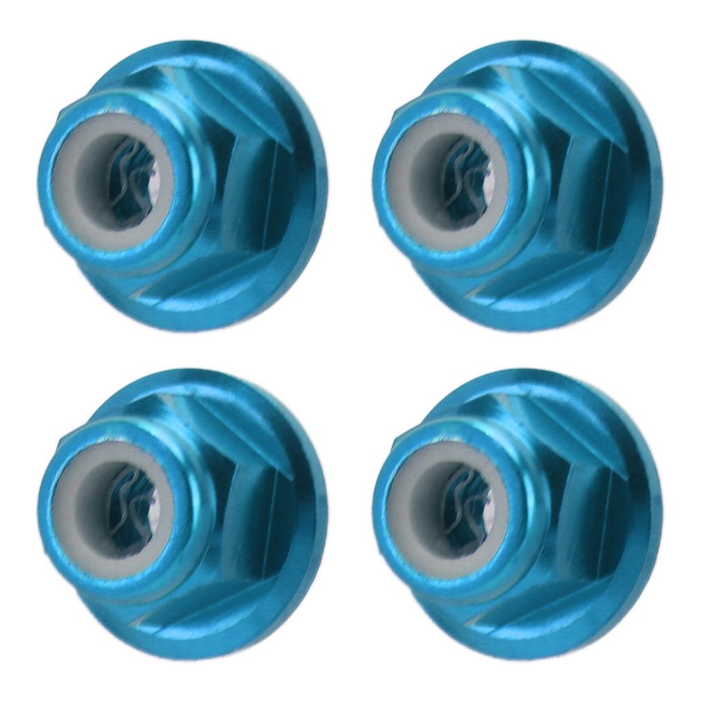 4Pcs RC Car Nuts M4 Aluminum Alloy 4mm Inner Diameter RC Car Accessory for 1 Celsius 10 Remote Control Vehicle