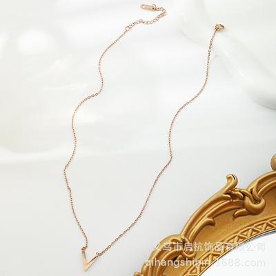 V Letter Necklace Women'S Simple Trend Personality Versatile Cold Wind Exquisite Set With Jewelry